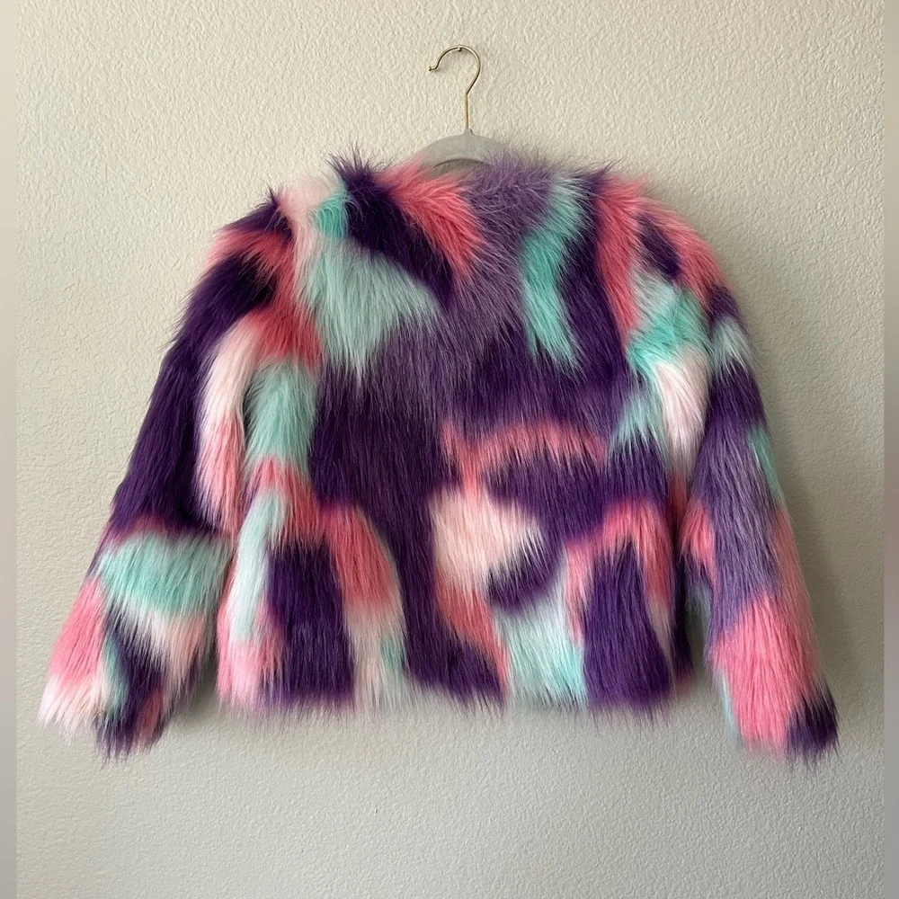Disney Princess Faux Fur Coat Pink, Purple, Blue Girls Size 7/8
